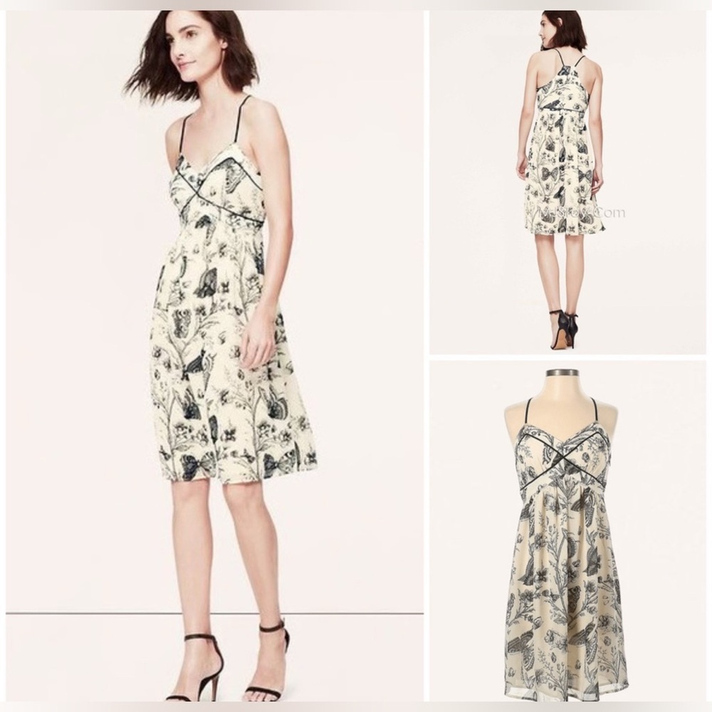 Loft Butterfly Wedding Guest Dress Sundress- Size 0